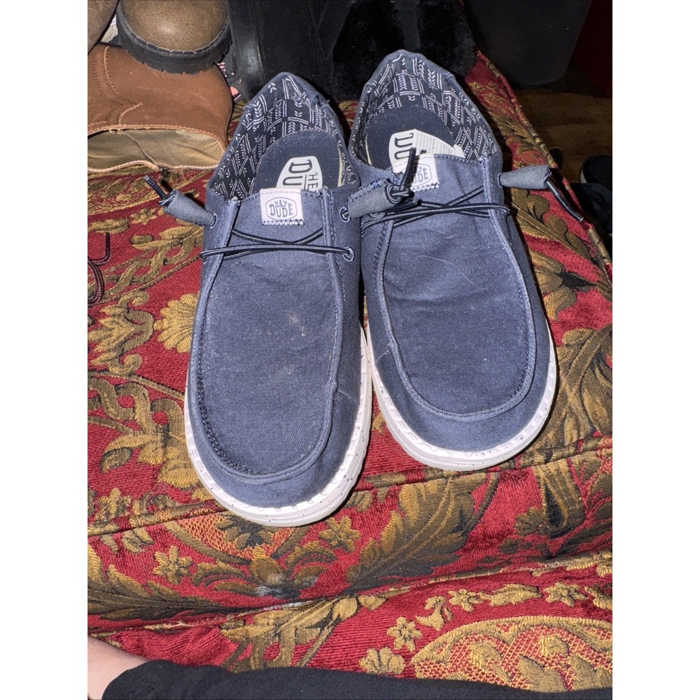 Hey Dude Womens Wendy Chambray Light Grey Shoes Comfort Sneaker US SIZE 8